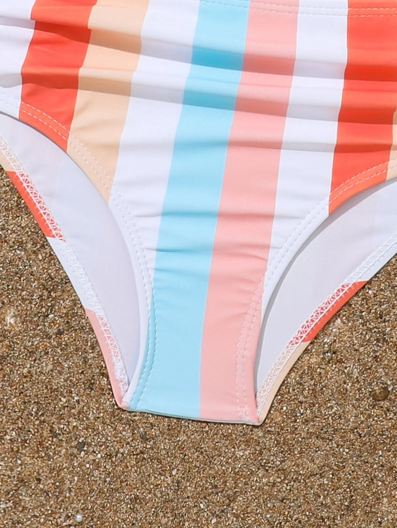 Girls' plaid printed swimsuit briefs for swimming and wading activities
