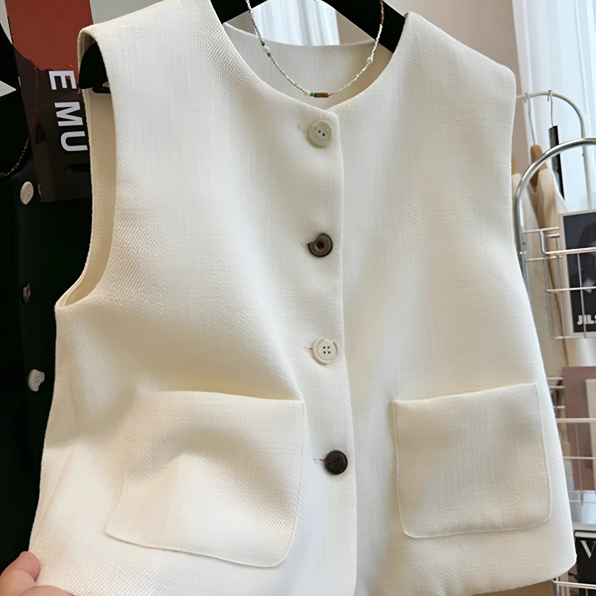 Women's French style bandage dress vest in polyester, sleeveless with round neck bodycon silhouette