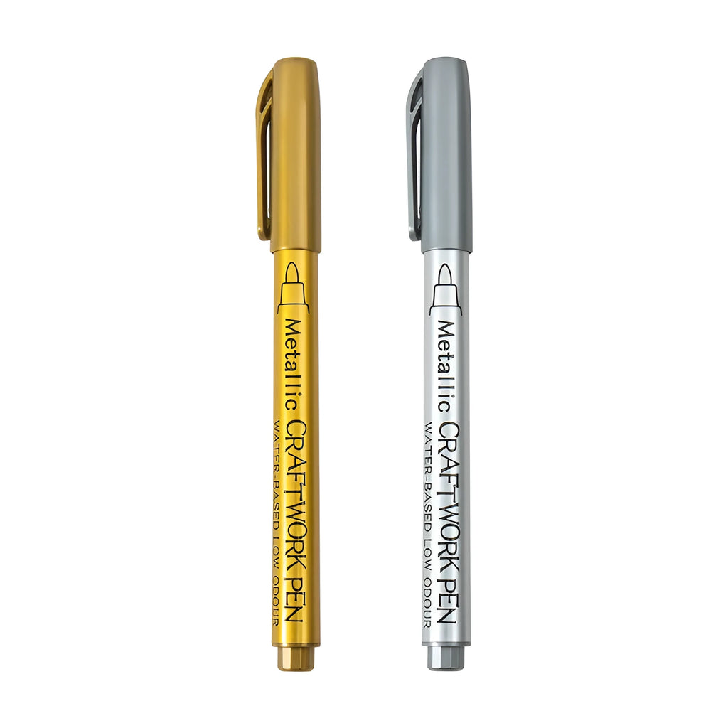 14cm metal paint pen with plastic shell and gold silver refills for craft projects