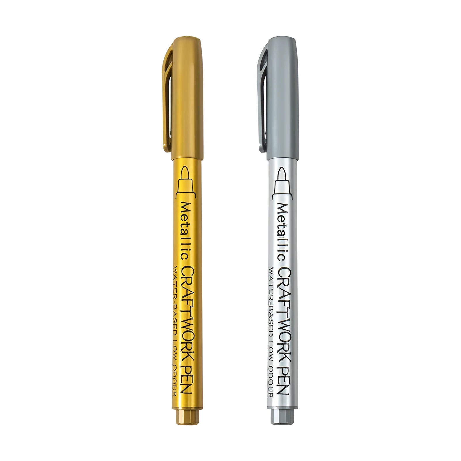 14cm metal paint pen with plastic shell and gold silver refills for craft projects