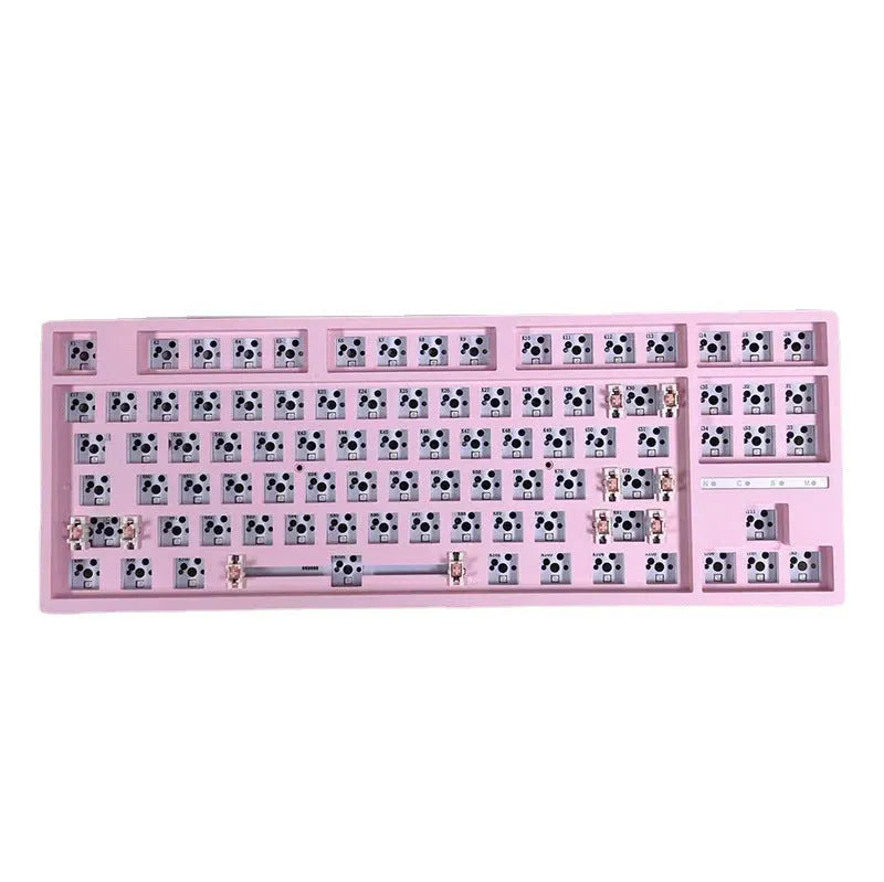 DIY mechanical keyboard kit with hot plug seats showing transparent casing and included key puller tool