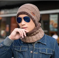 Men's knitted wool hat in dome style, warp knit construction, solid colour option