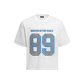 Loose fitting casual T-shirt in black or white colour with regular short sleeves