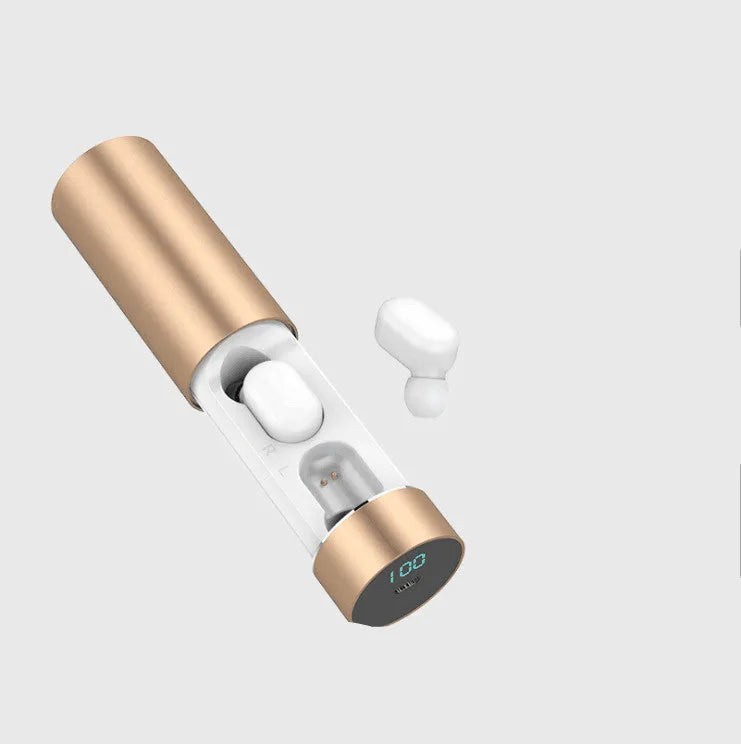 TW-A6 Bluetooth cylinder earphone in black and white options with charging case