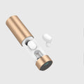 TW-A6 Bluetooth cylinder earphone in black and white options with charging case