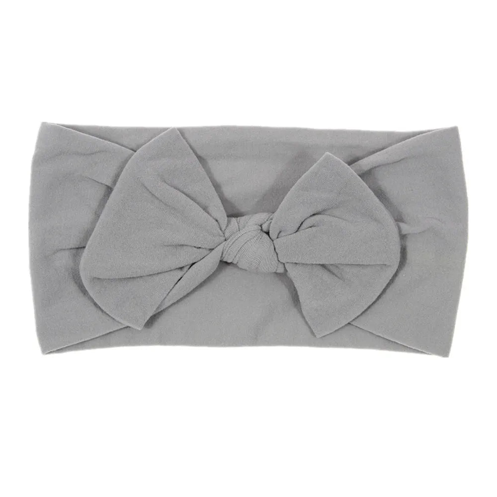 Bohemian children's hairband with wide nylon bow in Army Green, 10.5 x 7.5 cm bow, cloth band