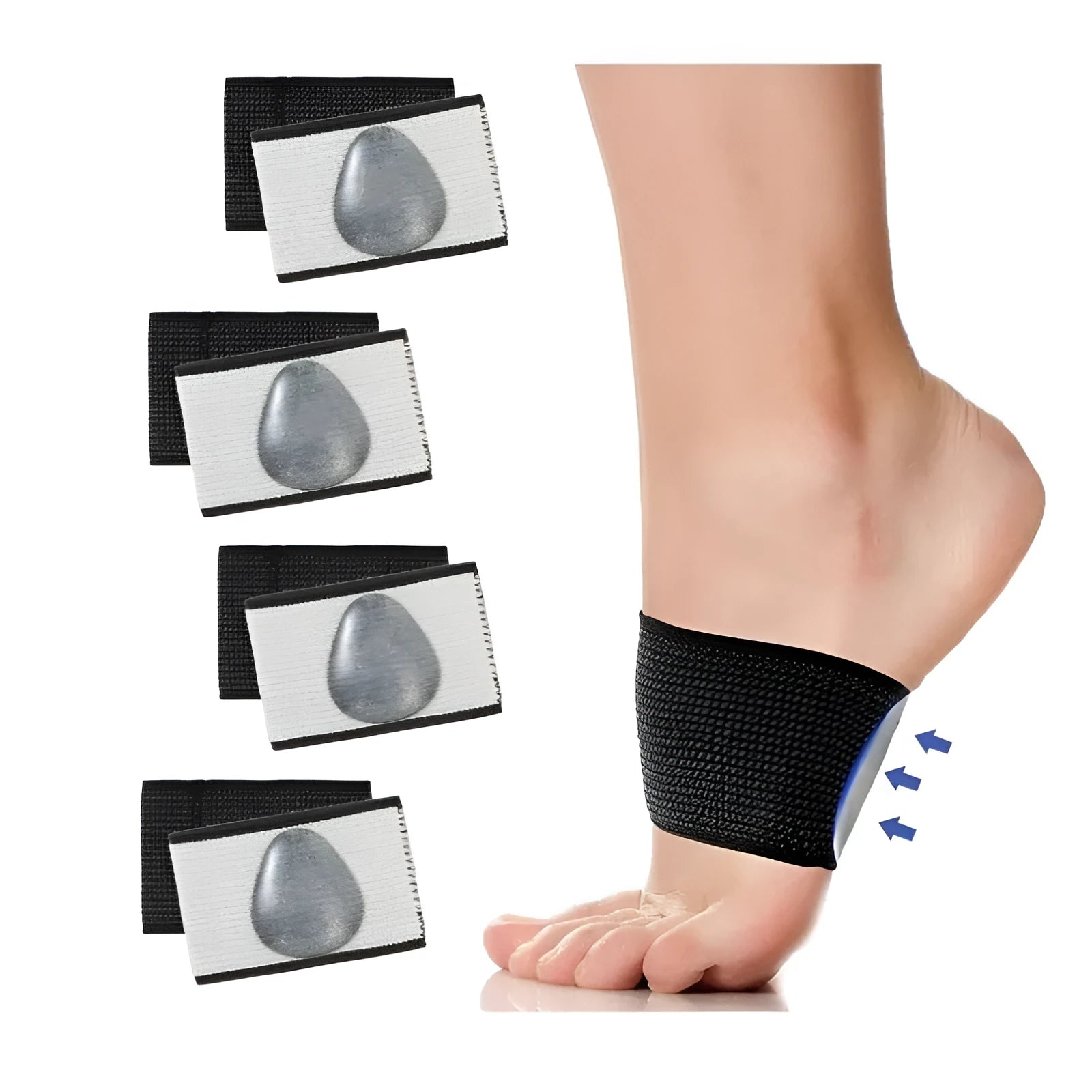 Elastic arch support foot bandage with heart pattern design for flat feet relief