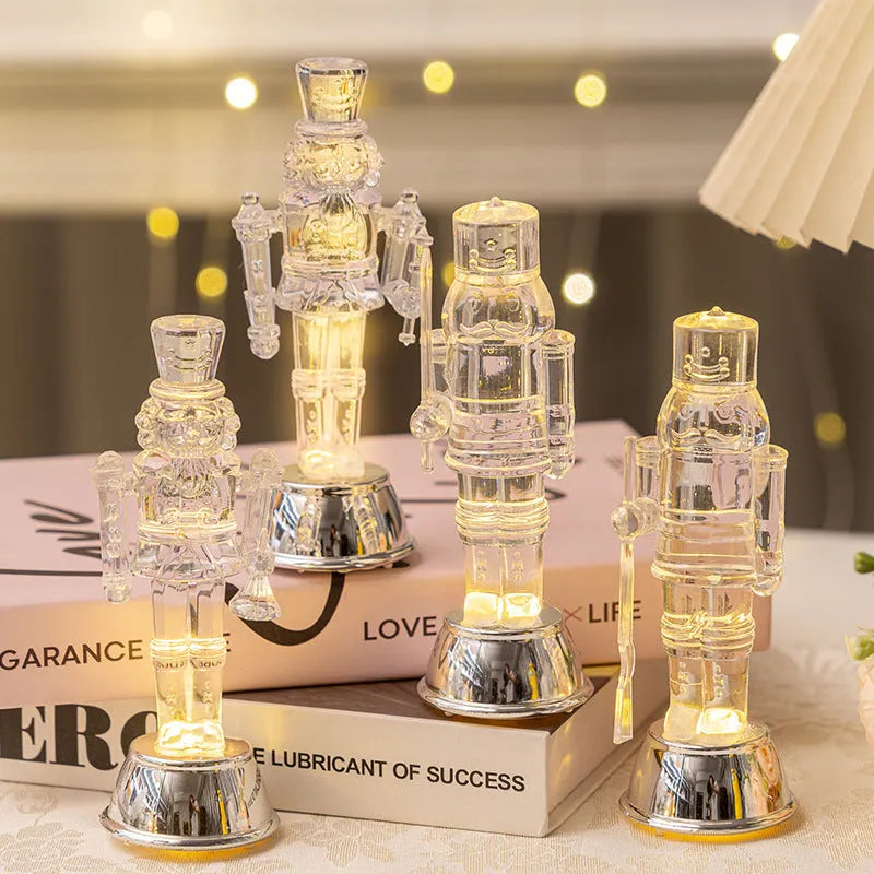 Transparent plastic walnut soldier Christmas nutcracker ornament with detailed uniform