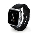 Black and white smart watch with 1.54 inch screen on wrist