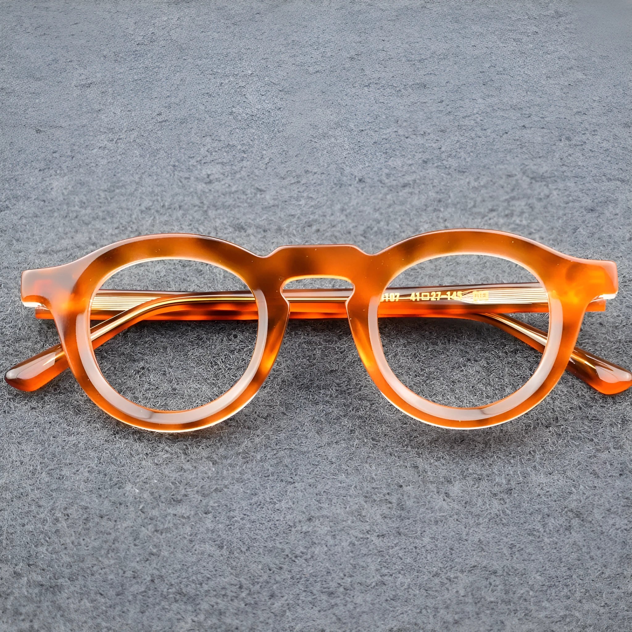 Plate frame glasses with colour stitching in hip-hop style box design