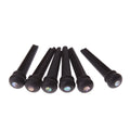 Six ebony guitar string nails with matt black finish for 40-42 inch folk acoustic guitars