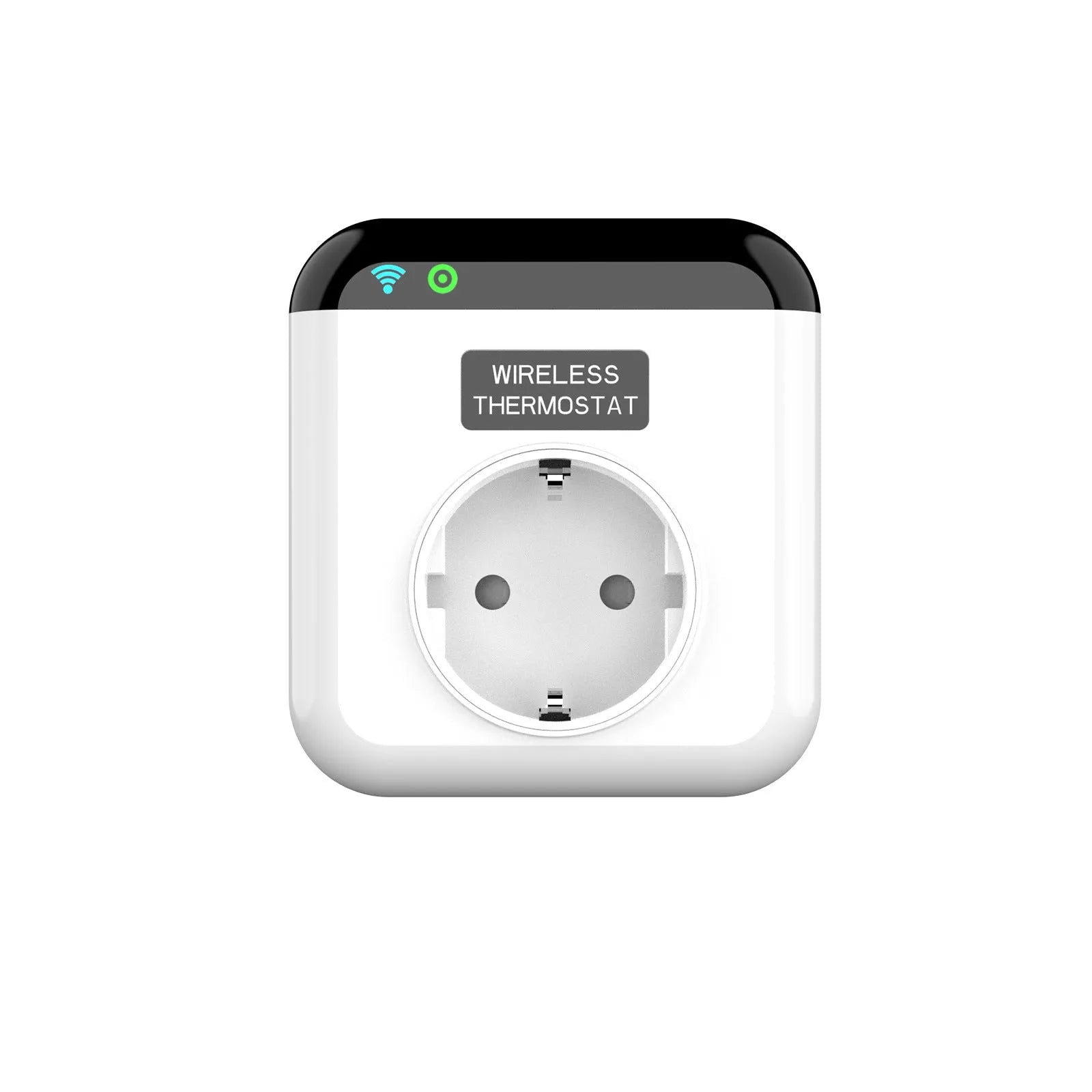 White European smart socket with thermostatic and voice control features