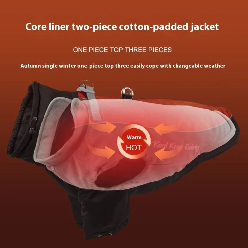 Polyester polar fleece dog jacket with liner in multiple colour options and sizes XL to 6XL