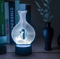 3D acrylic LED night light with colour-changing display and touch control base