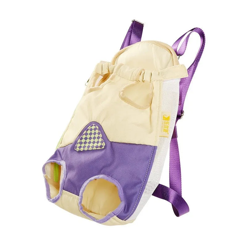 Soft non-woven polyester canvas pet backpack for cat carrying in VC orange colour
