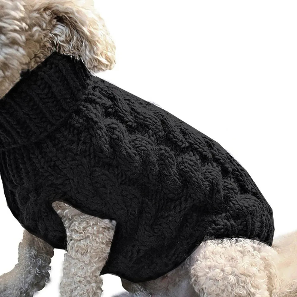 Casual acrylic dog sweater for small and medium dogs in beige on a white background