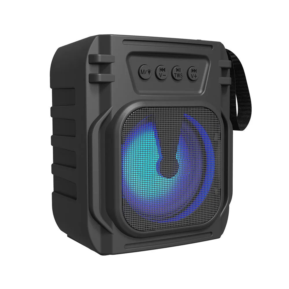 3107 colour portable Bluetooth speaker with USB charging cable