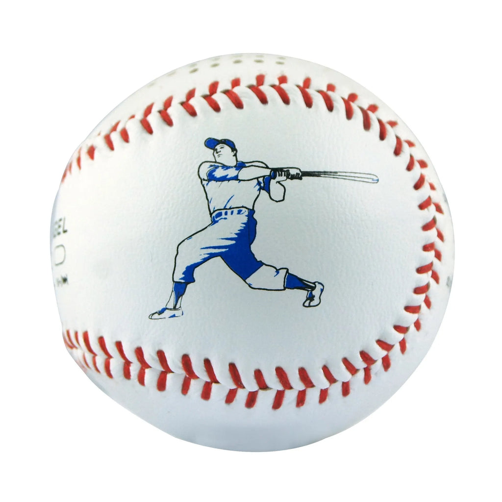 Baseball-shaped Bluetooth speaker in green, orange, or white colours with USB charging port