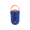 TG107 fabric wireless Bluetooth portable speaker in blue with compact rectangular design