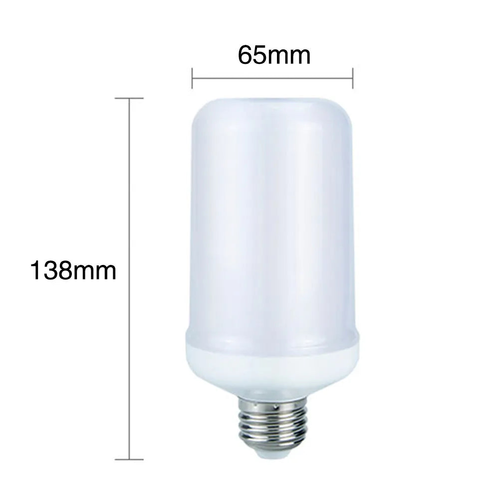 Decorative LED light bulb with orange flame effect and E27 screw base