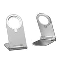 Silver portable magnetic phone bracket with vertical height adjustment for iPhone12