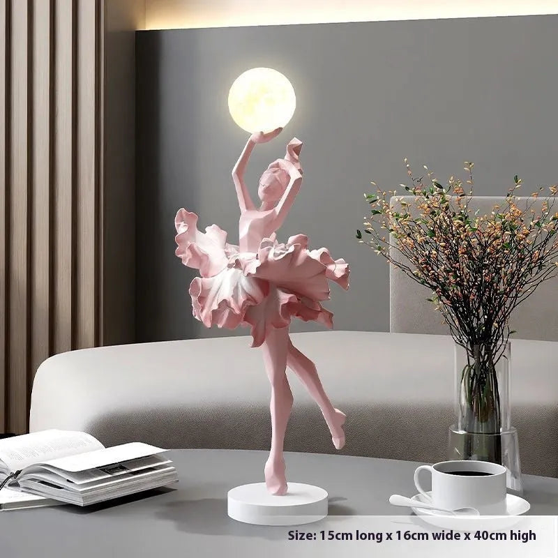 Art Girl Atmosphere modern decorative USB night light in Black Gold, White, Pink, or Light Blue colour.