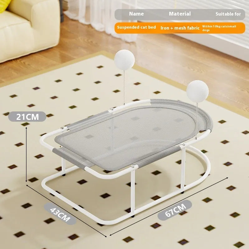 Large grey fabric kennel for cats and puppies with a breathable bracket design