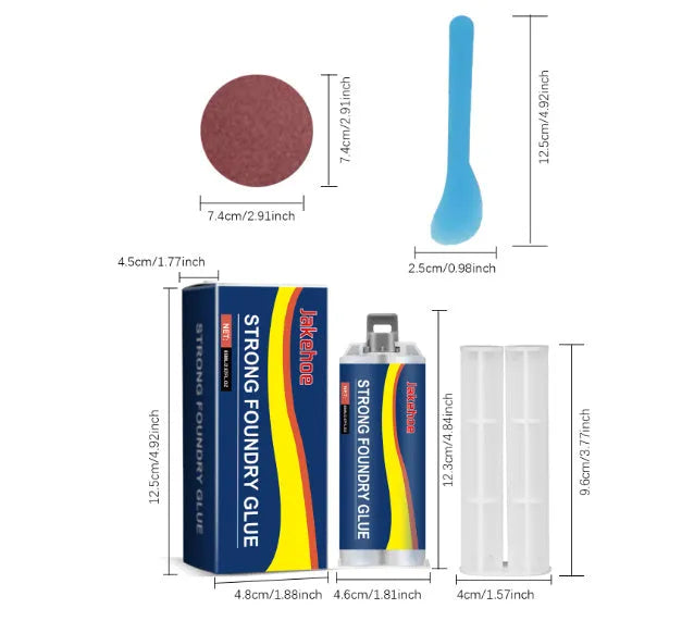 85ml stainless steel copper aluminium waterproof metal epoxy sealant cartridge with push rod, scraper and sandpaper