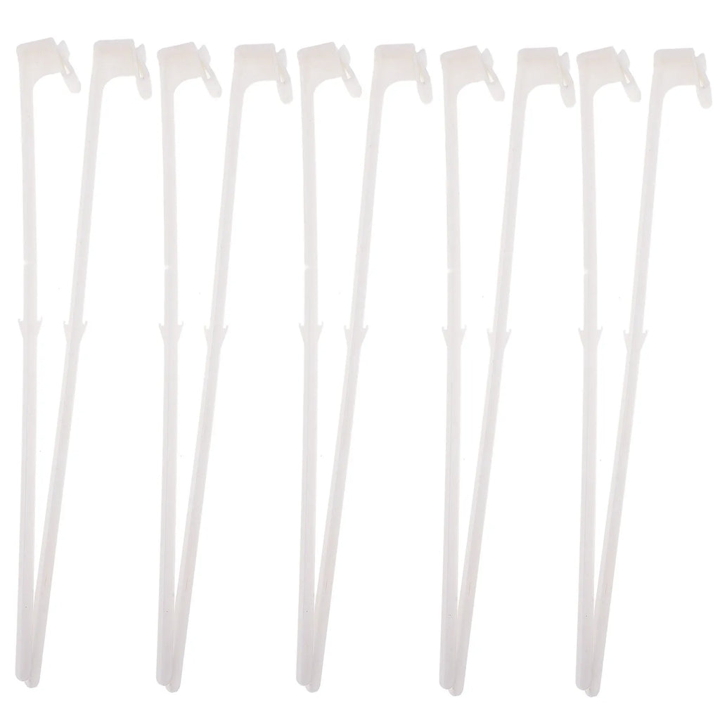 White PP plastic car window flag pole holder clip with ten poles.