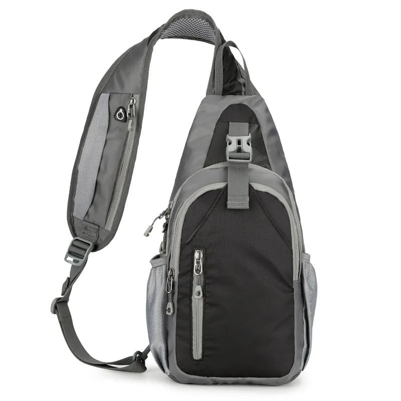 Nylon canvas crossbody chest bag in street style with contrast colour elements