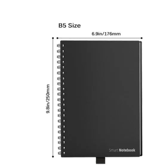 Business intelligence notebook with PVC cover, A5 B5 sizes, voice recording, handwriting recognition, and mobile scanner