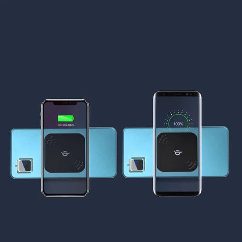 A black portable power bank with an LCD screen showing battery percentage, alongside silver, red, and blue colour options.
