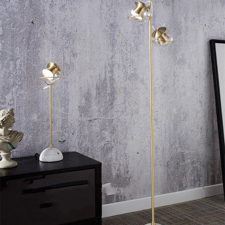 Dimmable desk lamp with creative glass shade and touch switch control