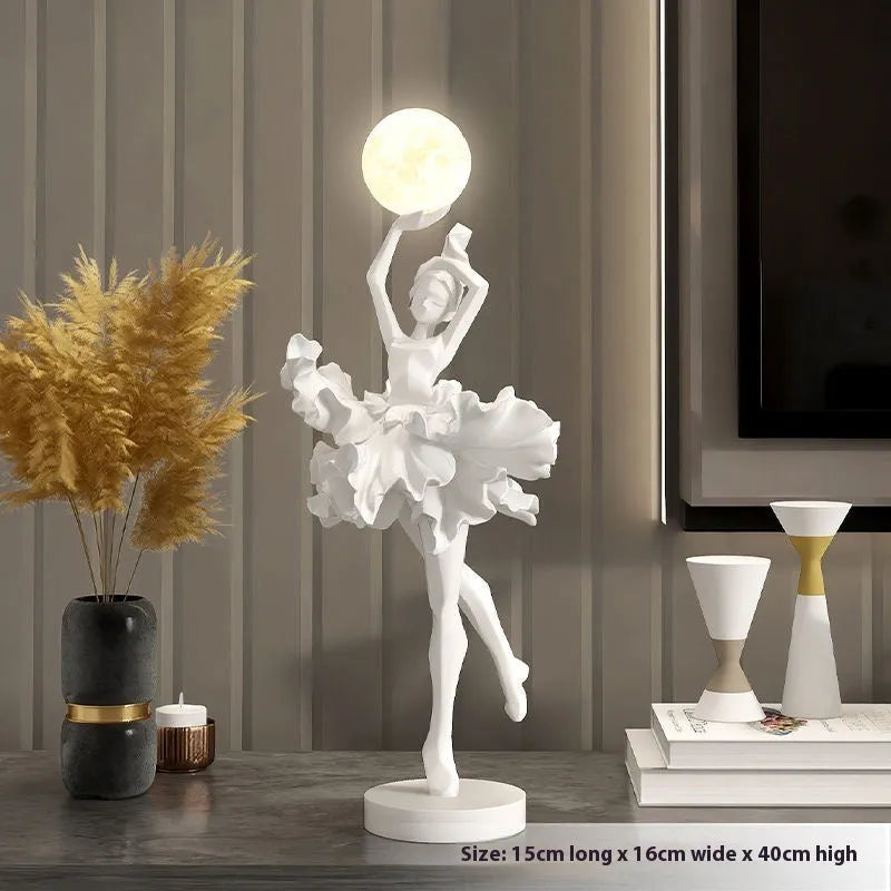 Art Girl Atmosphere modern decorative USB night light in Black Gold, White, Pink, or Light Blue colour.