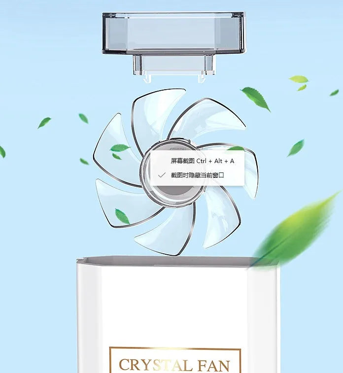 Pink portable rechargeable perfume fan with essential oil diffuser and USB charging port.