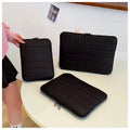 Canvas laptop tablet case in solid colour with simple stitching splicing design for 13-inch computer storage