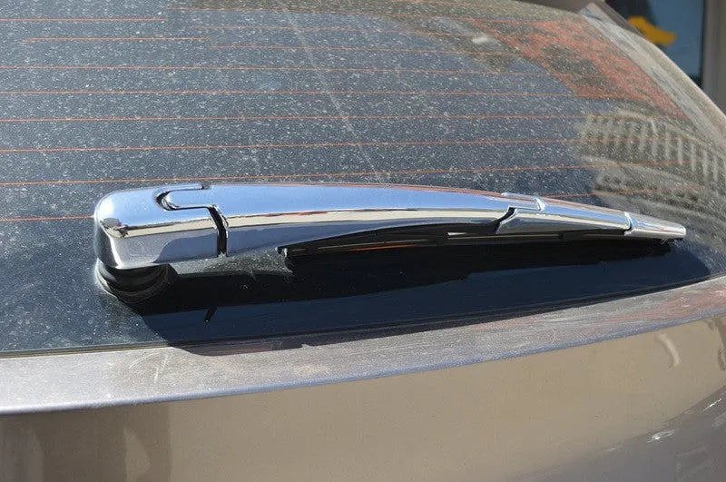 Set of four silvery ABS plastic rear wiper cover trims for a Hyundai car.