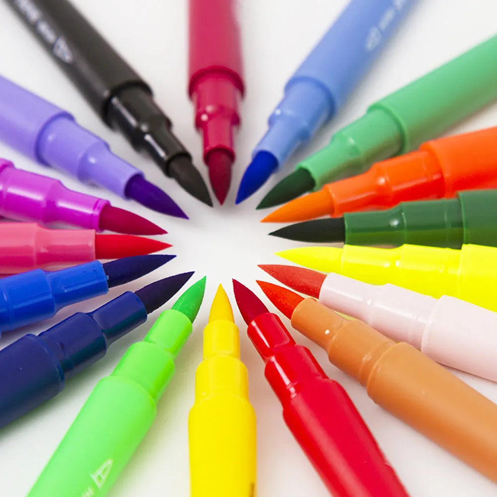 48 double-ended hook line soft-tip watercolour pens in a plastic PP storage box
