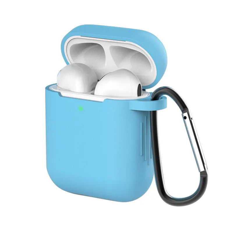 Silicone clamshell protective case for Apple AirPods 1 and 2 in various colours