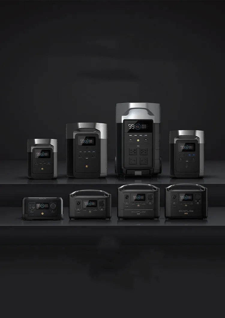 Rui Pro 720Wh portable power station with multiple output ports on a wooden surface outdoors.