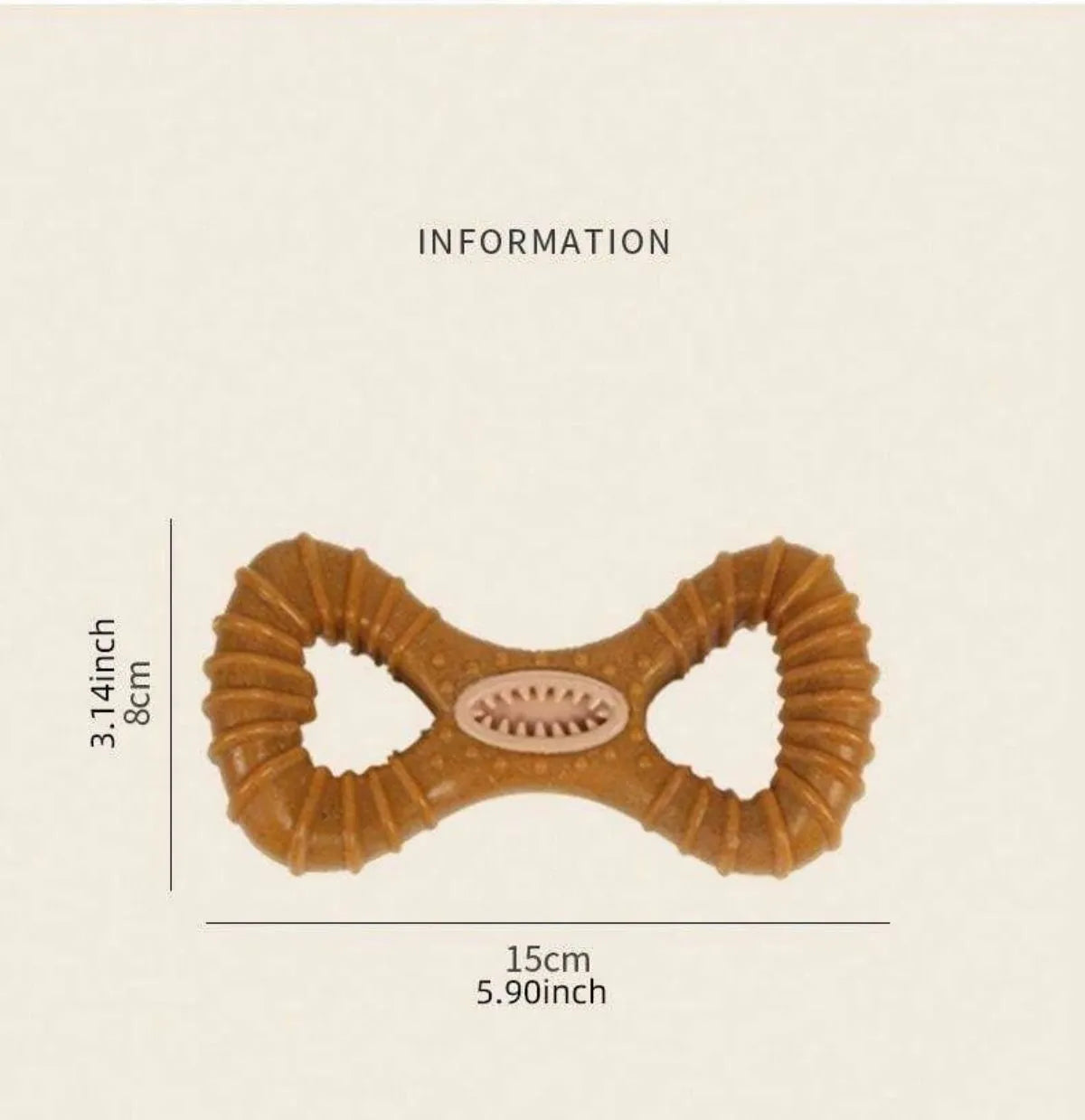 Natural rubber dog chew bone toy in two shapes: an 8-shape and a Y-shape, for teeth cleaning and durable play.