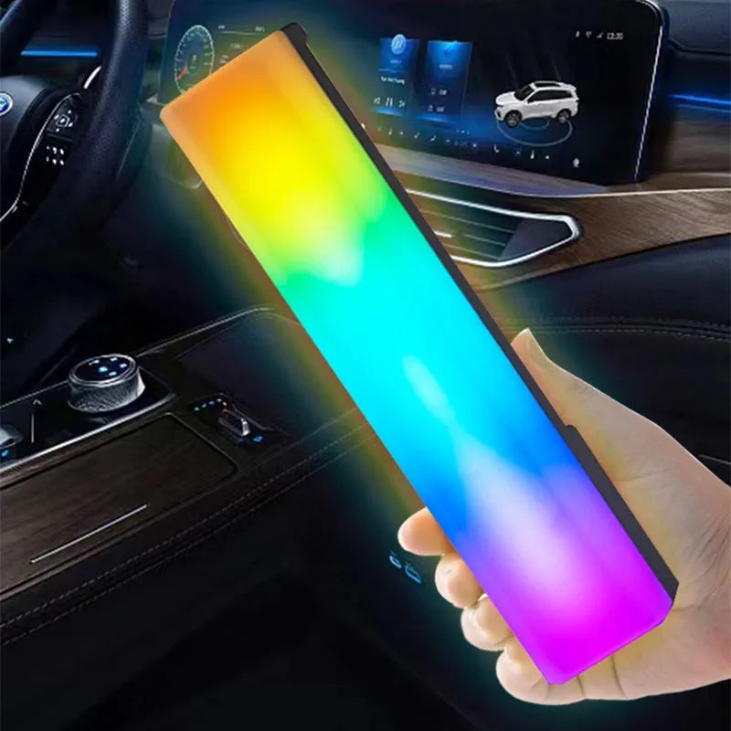 Black and white 3D RGB music-activated table lamp with USB cable