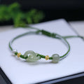 DIY woven bracelet with Hetian jade pendants and hollow out national tide styling on flexible wire