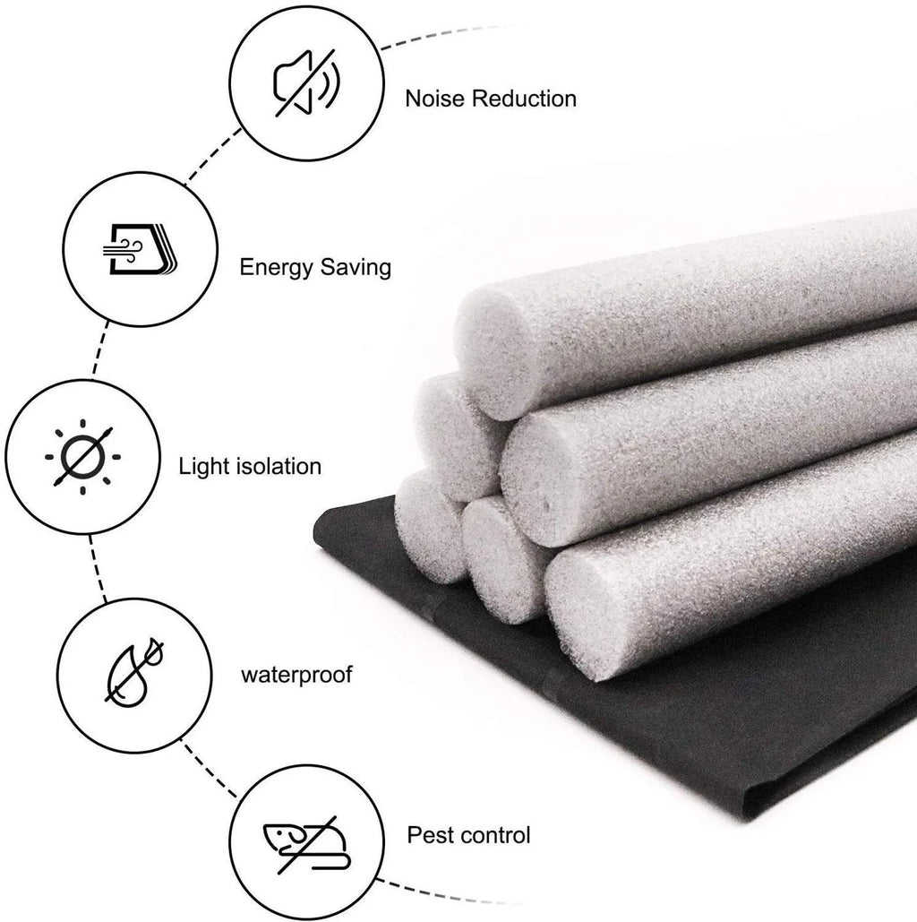 Flexible door bottom sealing strip, 21x15x6.5 cm, white, for noise reduction and draft blocking on interior doors