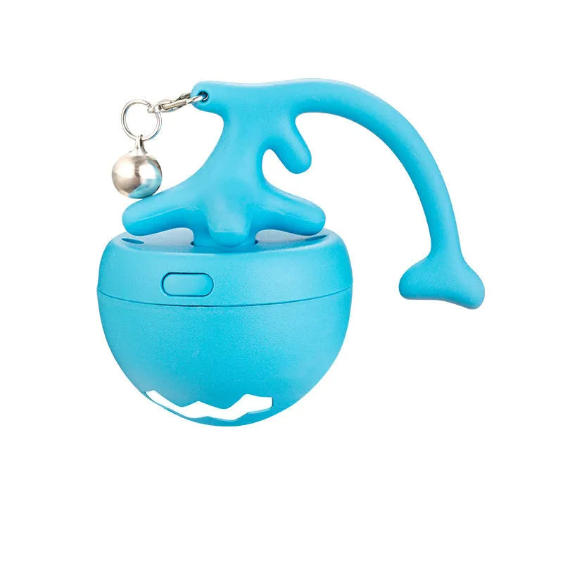 USB electric cat teasing ball with fish bone design and replaceable teasing stick