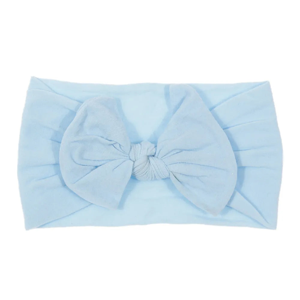 Bohemian children's hairband with wide nylon bow in Army Green, 10.5 x 7.5 cm bow, cloth band