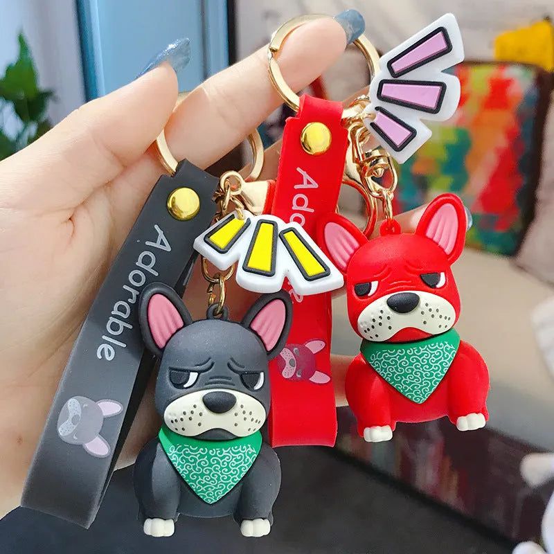 Tide Brand French keychain with metal pendant and PVC body in red colour option