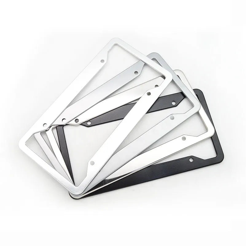 Aluminium alloy licence plate frame in four colour options measuring 200x150mm