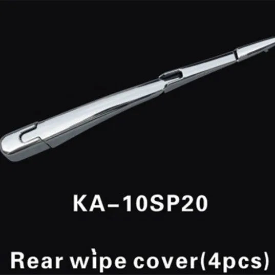 Set of four silvery ABS plastic rear wiper cover trims for a Hyundai car.