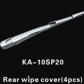 Set of four silvery ABS plastic rear wiper cover trims for a Hyundai car.